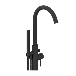 Dezine Pennar Black Freestanding Bath Shower Mixer