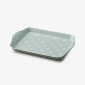 Zeal Melamine Mini Dotty Serving Tray, Sage Green