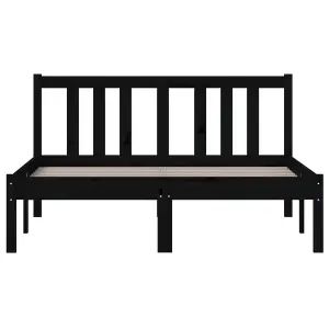 Berkfield Bed Frame Black Solid Wood 120x190 cm Small Double