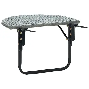 Berkfield Balcony Table Grey 60x60x40 cm Poly Rattan