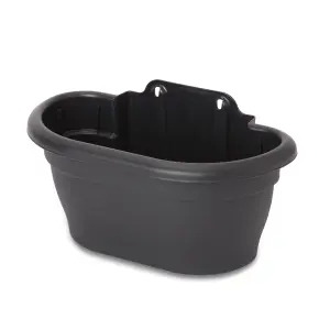 Blooma Florus Black Plastic Oval Trough (H)18cm (W)30cm