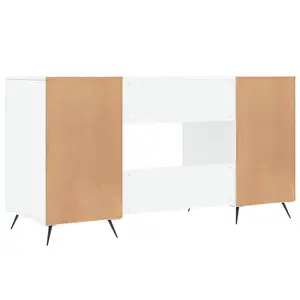 Berkfield Desk High Gloss White 140x50x75 cm Engineered Wood