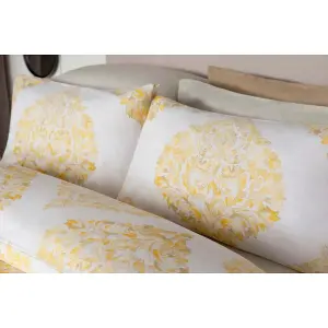 Belledorm Persia Duvet Cover Set White/Saffron (Single)