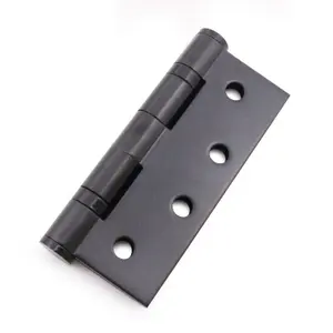 EAI 4" Fire Door Hinges 4" Stainless Steel Grade 13  - 102x76x3mm - Square - Black - Pair - Including Screws