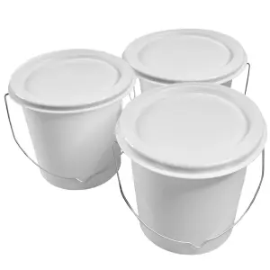 Paint Kettle Container Tub with Metal Handle and Lid 2.5L (Pack of 20)