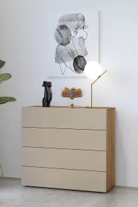 Versatile Impressio 27 Chest of Drawers 1000mm x 910mm x 410mm in Oak Mauvella & Congo - Compact Storage Solution