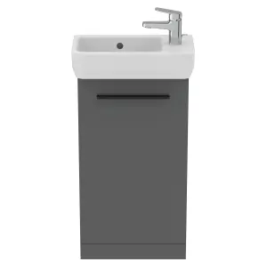 Ideal Standard i.life S Slimline Matt Quartz grey Freestanding Bathroom Vanity unit (H) 740mm (W) 410mm