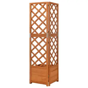 Berkfield Corner Trellis Planter 40x40x150 cm Solid Fir Wood