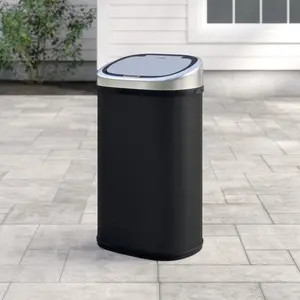 Steel Motion Sensor Rubbish Bin - 58L Black