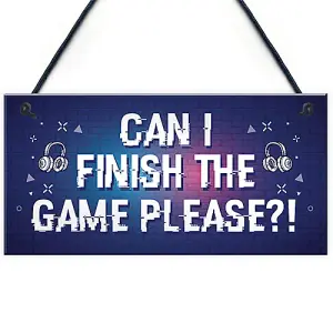 Red Ocean Funny Gaming Sign For Boys Bedroom Gamer Gift For Son Brother Hanging Door Sign For Games Room