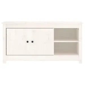 Berkfield TV Cabinet White 103x36.5x52 cm Solid Wood Pine