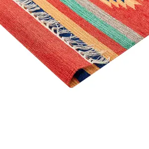 Cotton Kilim Area Rug 200 x 300 cm Multicolour HATIS