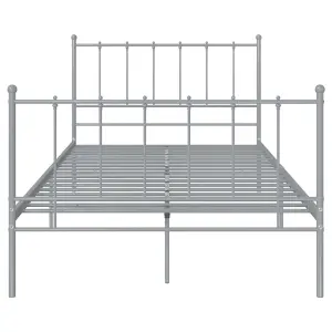 Berkfield Bed Frame Grey Metal 120x200 cm