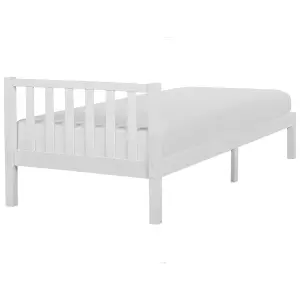 Wooden EU Single Size Bed White FLORAC