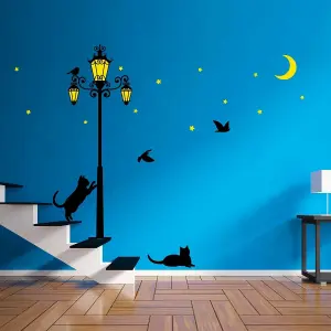 Glow in Dark Street Light Wall Sticker Home Decoration Mural Decal Paper Art Glow in Dark Stickers Stock Clearance