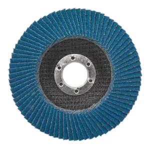 Sealey Flap Disc Zirconium 115mm 22mm Bore 60 Grit Abrasive Flaps FD11560