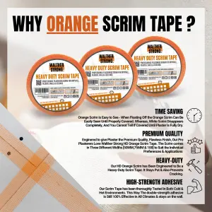 Walther Strong HD Orange Scrim Tape 50mm x 90mtr