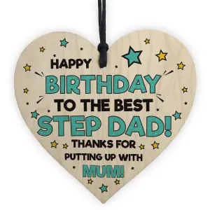 Funny Birthday Gift For Step Dad Rude Step Dad Gift Wooden Heart Gift For Him