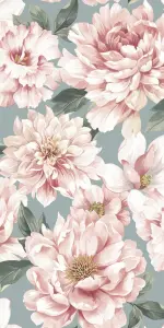 Dimension Large Floral Celadon Green Wallpaper