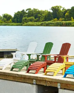 Garden Chair ADIRONDACK with Footstool Green