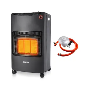 Geepas Portable Ceramic Gas Heater 4.2KW Mobile Electric & Piezoelectric Ignition