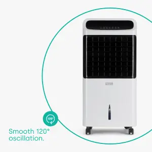 LIVIVO Oscillating Air Cooler & Humidifier: 3-Speed, 12L Tank, LED Display