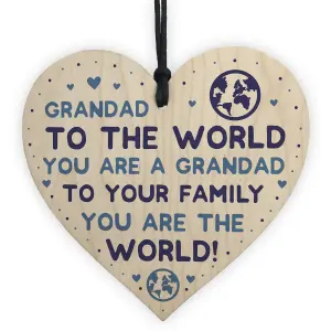 Fathers Day Gifts For Grandad Dad Wood Heart Birthday Gift Thank You Gift