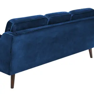 3 Seater Velvet Sofa Blue LOKKA