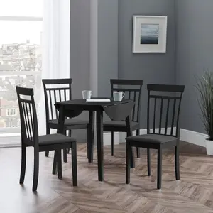 Side chair Set Exeter of Solid Wood (Set of 2) Black