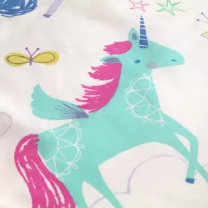 Rainbow Unicorn Childrens Duvet Cover Set