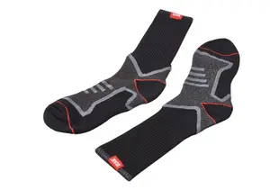 Scan Work Socks Twin Pack Pair Size UK 6-12 Reinforced Heel Enhanced Comfort