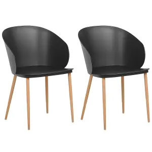 Set of 2 Dining Chairs BLAYKEE Black