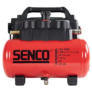 SENCO AC19306BL 6L Low Noise 67dB Portable Air Compressor Oil Free 1.5HP 240V