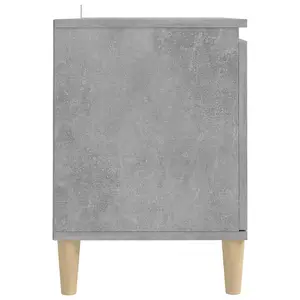 Berkfield TV Cabinet with Solid Wood Legs Concrete Grey 103.5x35x50 cm