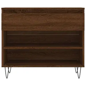 Berkfield Shoe Cabinet Brown Oak 70x36x60 cm Engineered Wood