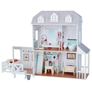 Olivia's Little World Farmhouse 2-Story Wooden Doll House for 12" Dolls