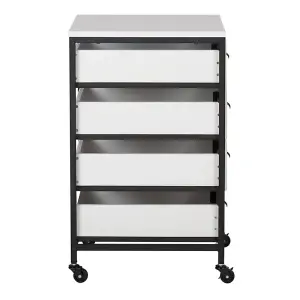 4 Drawer Mobile Storage Organizer In Charcoal / White