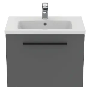 Ideal Standard i.life S Compact Matt Quartz Grey Wall-mounted Bathroom Vanity unit (H) 440mm (W) 600mm