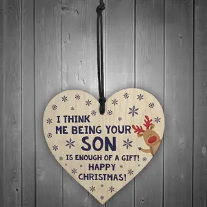 FUNNY Christmas Gift For Dad Wood Heart Rude Gift For Dad From Son Keepsake