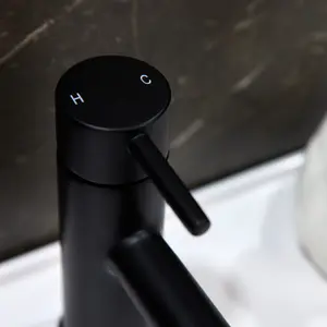 Flode Kumla Mono Basin Mixer Tap - Matt Black