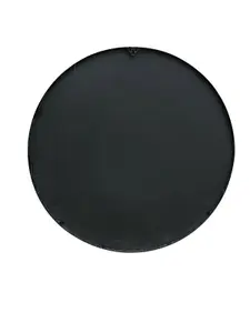 Round Window Industrial Metal Mirror, Black, 80 Dia x 5(D) cm