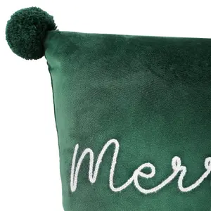 Green Merry Christmas Indoor Christmas Cushion (L)50cm x (W)30cm