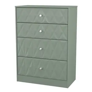 San Jose Ready assembled Green 4 Drawer Chest (H)1063mm (W)766mm (D)395mm