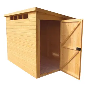 Shire Security Cabin 8x6 ft Pent Wooden Shed with floor & 3 windows - Assembly service included