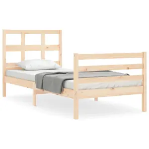 Berkfield Bed Frame with Headboard 90x200 cm Solid Wood