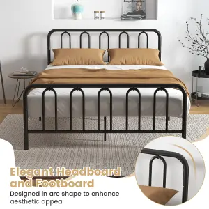 Costway King Size Metal Bed Frame w/ Headboard Platform Bed w/ Metal Slats Support