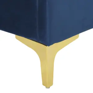 Velvet EU Double Bed Navy Blue LIMOUX