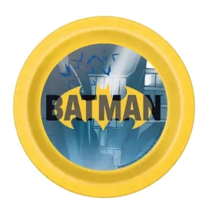 Batman Disposable Plates (Pack of 8) Yellow/Grey (One Size)