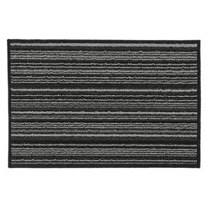  Non-Slip Indoor Door Mat Black / Rectangle W40 x L60 cm