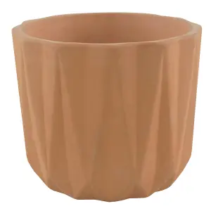 Verve Lummi Terracotta Geometric stripes Clay Plant pot (Dia) 8.5cm, (H)7cm